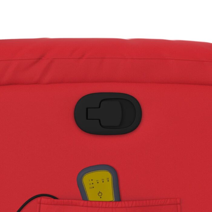 Fauteuil inclinable de massage Rouge Similicuir – Image 9