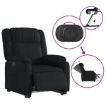 Fauteuil inclinable électrique noir similicuir – Image 3