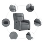 Fauteuil inclinable électrique gris similicuir – Image 5