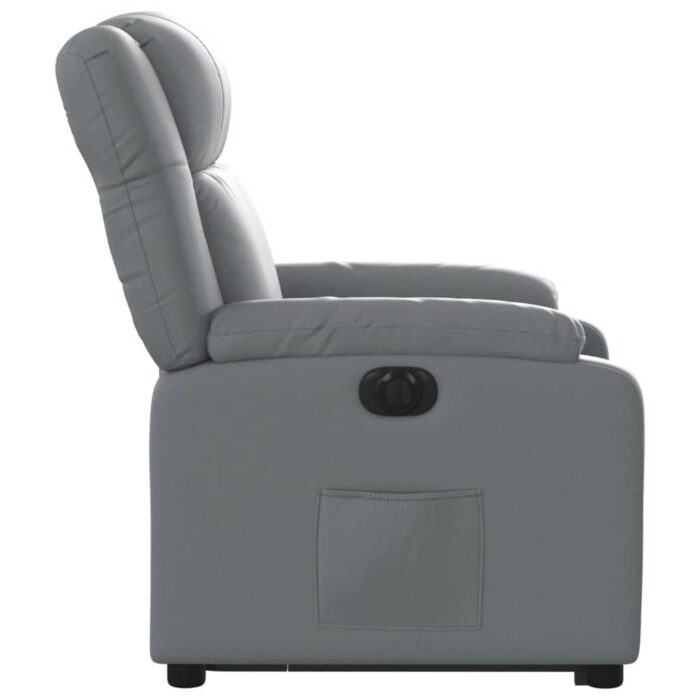 Fauteuil inclinable électrique gris similicuir – Image 7