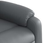 Fauteuil inclinable électrique gris similicuir – Image 9