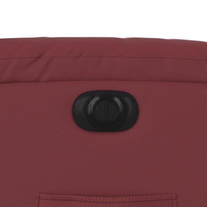 Fauteuil inclinable électrique rouge bordeaux similicuir – Image 10