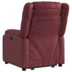 Fauteuil inclinable électrique rouge bordeaux similicuir – Image 2