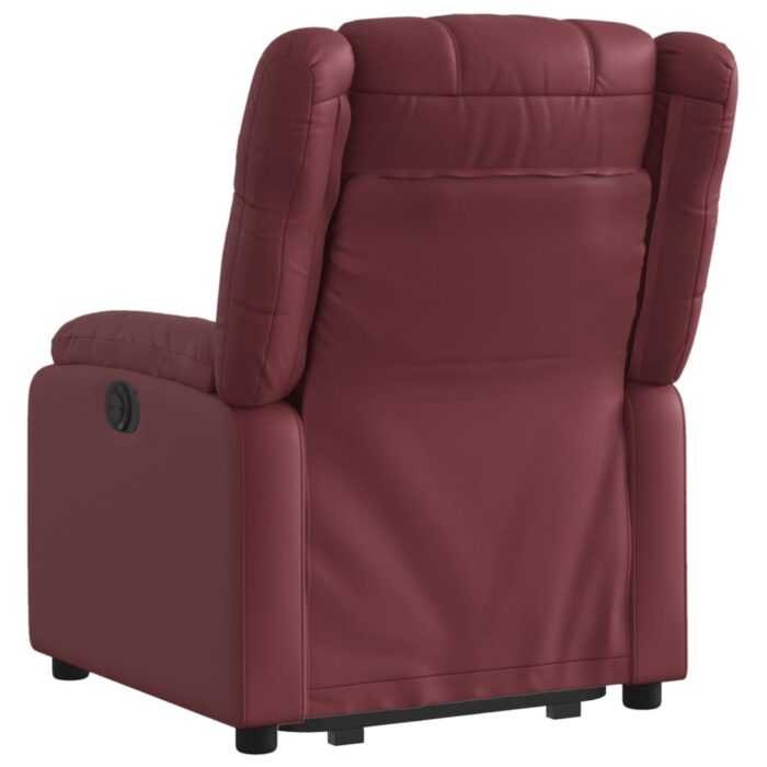 Fauteuil inclinable électrique rouge bordeaux similicuir – Image 2