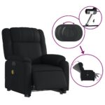 Fauteuil inclinable de massage électrique noir similicuir – Image 3