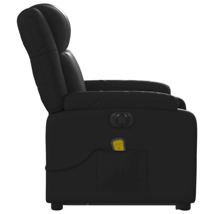 Fauteuil inclinable de massage électrique noir similicuir – Image 7