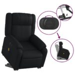 Fauteuil inclinable de massage électrique noir similicuir – Image 8