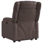 Fauteuil inclinable de massage électrique marron similicuir – Image 2
