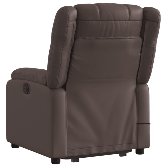 Fauteuil inclinable de massage électrique marron similicuir – Image 2