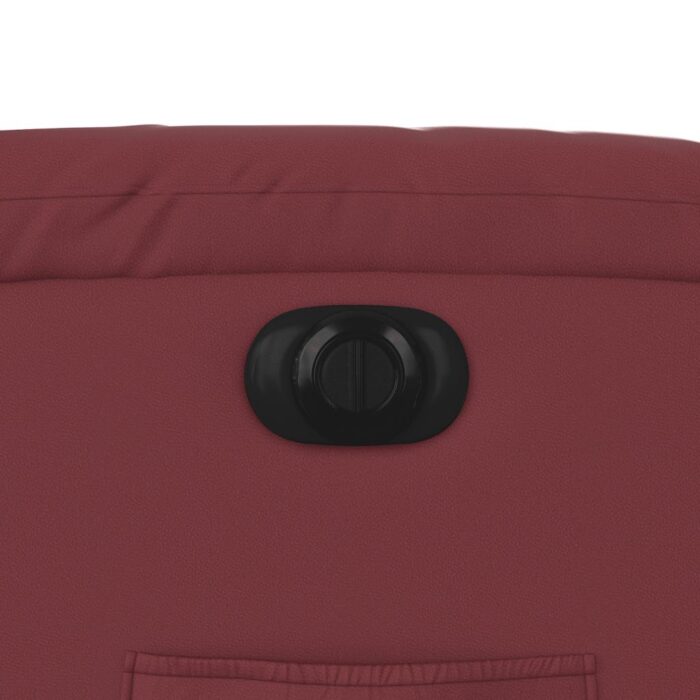 Fauteuil inclinable de massage électrique rouge bordeaux – Image 11
