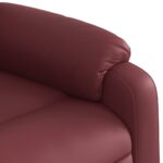 Fauteuil inclinable de massage électrique rouge bordeaux – Image 9