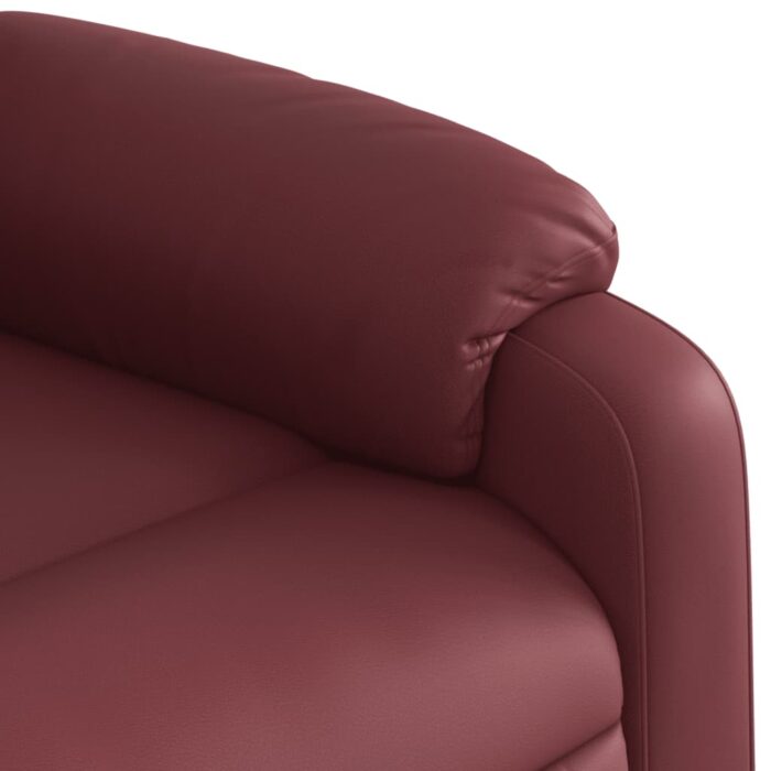 Fauteuil inclinable de massage électrique rouge bordeaux – Image 9