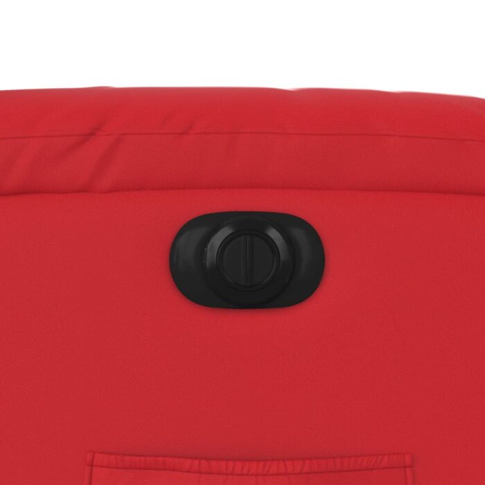 Fauteuil inclinable de massage électrique rouge similicuir – Image 10