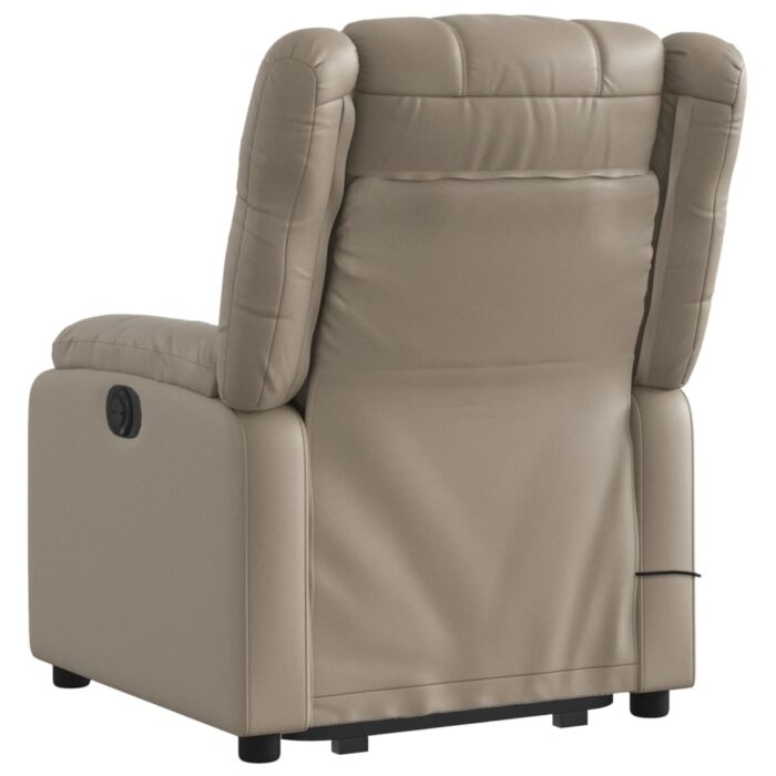 Fauteuil inclinable de massage électrique cappuccino similicuir – Image 2