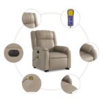 Fauteuil inclinable de massage électrique cappuccino similicuir – Image 5