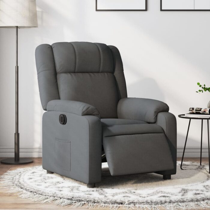 Fauteuil inclinable électrique Gris foncé Tissu – Image 1