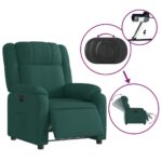 Fauteuil inclinable électrique Vert foncé Tissu – Image 3