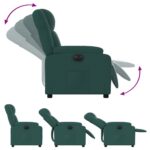 Fauteuil inclinable électrique Vert foncé Tissu – Image 4