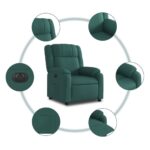 Fauteuil inclinable électrique Vert foncé Tissu – Image 5
