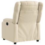 Fauteuil inclinable électrique Crème Tissu – Image 2