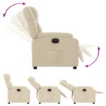Fauteuil inclinable électrique Crème Tissu – Image 4
