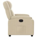 Fauteuil inclinable électrique Crème Tissu – Image 7