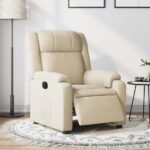 Fauteuil inclinable électrique Crème Tissu