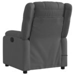 Fauteuil inclinable de massage électrique gris foncé tissu – Image 2