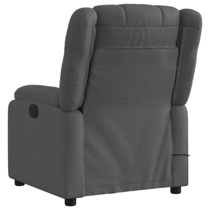 Fauteuil inclinable de massage électrique gris foncé tissu – Image 2