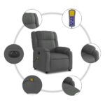Fauteuil inclinable de massage électrique gris foncé tissu – Image 5