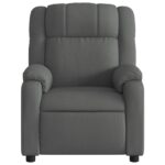 Fauteuil inclinable de massage électrique gris foncé tissu – Image 6