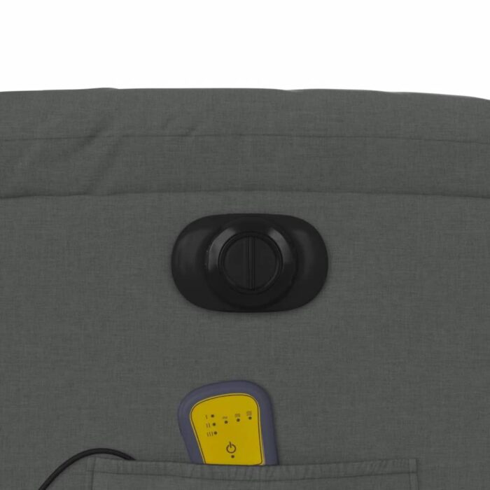 Fauteuil inclinable de massage électrique gris foncé tissu – Image 9