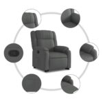 Fauteuil inclinable Gris foncé Tissu – Image 5