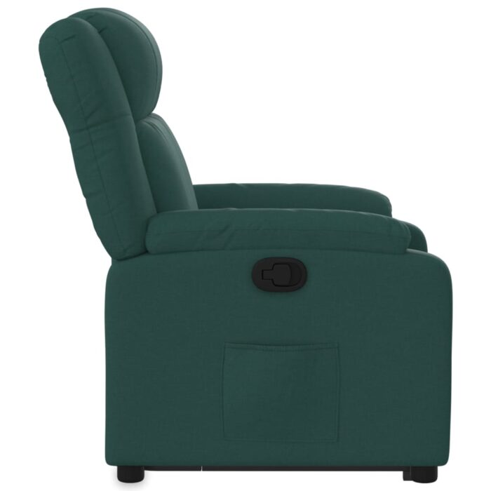 Fauteuil inclinable vert foncé tissu – Image 7