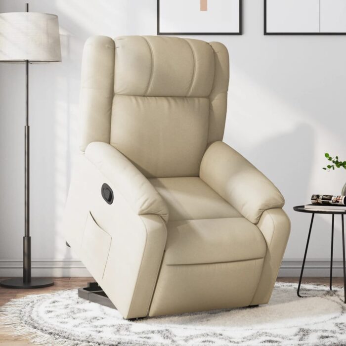 Fauteuil inclinable Crème Tissu – Image 1