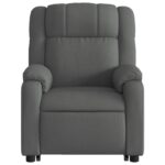 Fauteuil de massage inclinable Gris foncé Tissu – Image 6