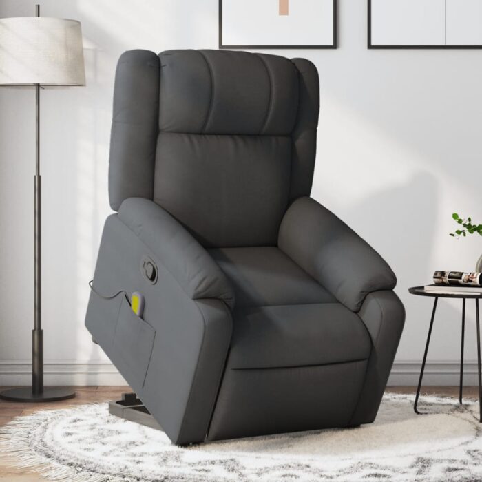 Fauteuil de massage inclinable Gris foncé Tissu – Image 1