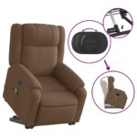 Fauteuil de massage inclinable Marron Tissu – Image 3