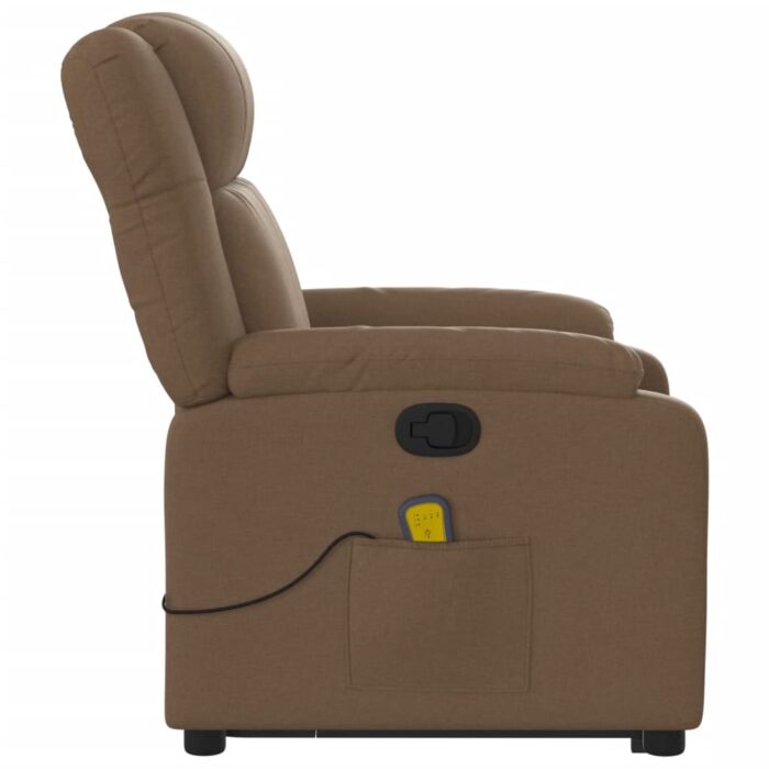Fauteuil de massage inclinable Marron Tissu – Image 7