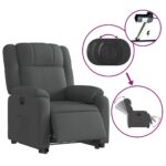Fauteuil inclinable électrique gris foncé tissu – Image 3