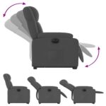 Fauteuil inclinable électrique gris foncé tissu – Image 4