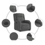 Fauteuil inclinable électrique gris foncé tissu – Image 5