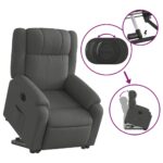 Fauteuil inclinable électrique gris foncé tissu – Image 8