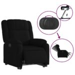 Fauteuil inclinable électrique noir tissu – Image 3