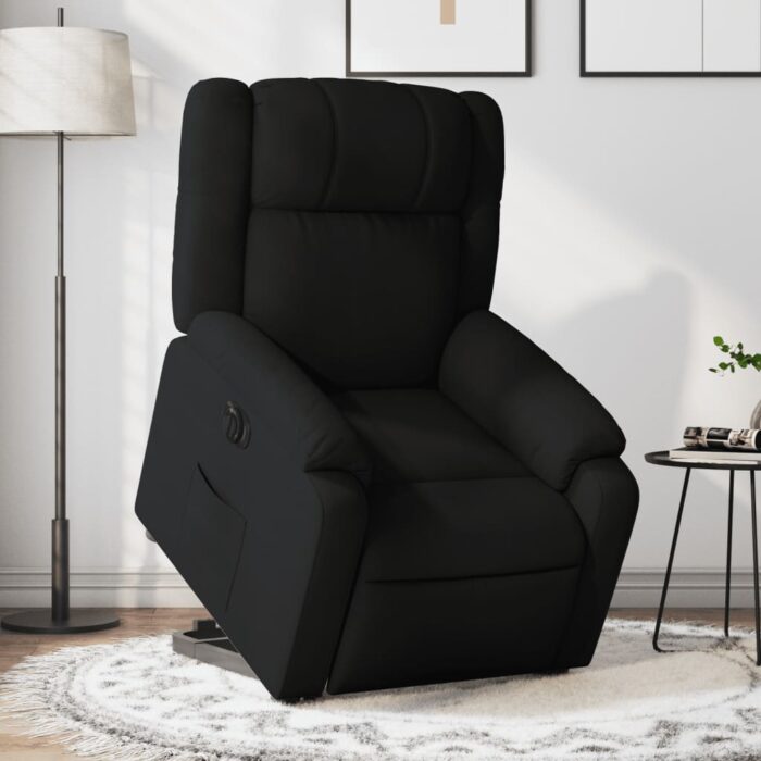 Fauteuil inclinable électrique noir tissu – Image 1