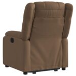 Fauteuil inclinable électrique marron tissu – Image 2
