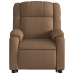 Fauteuil inclinable électrique marron tissu – Image 6