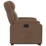 Fauteuil inclinable électrique marron tissu – Image 7