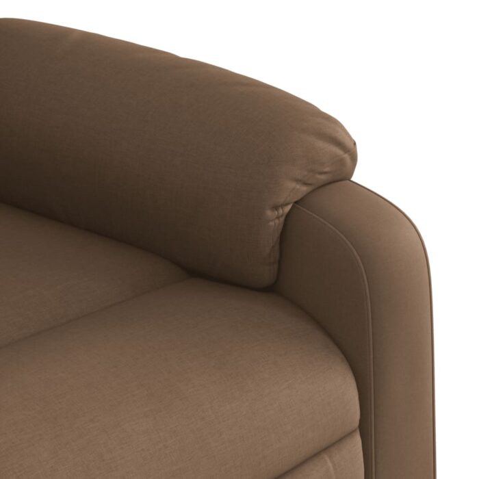 Fauteuil inclinable électrique marron tissu – Image 9