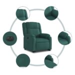 Fauteuil inclinable électrique vert foncé tissu – Image 5